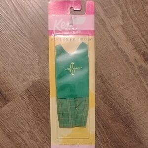 Mattel Barbie Green Tank Top and Plaid Shorts Outfit